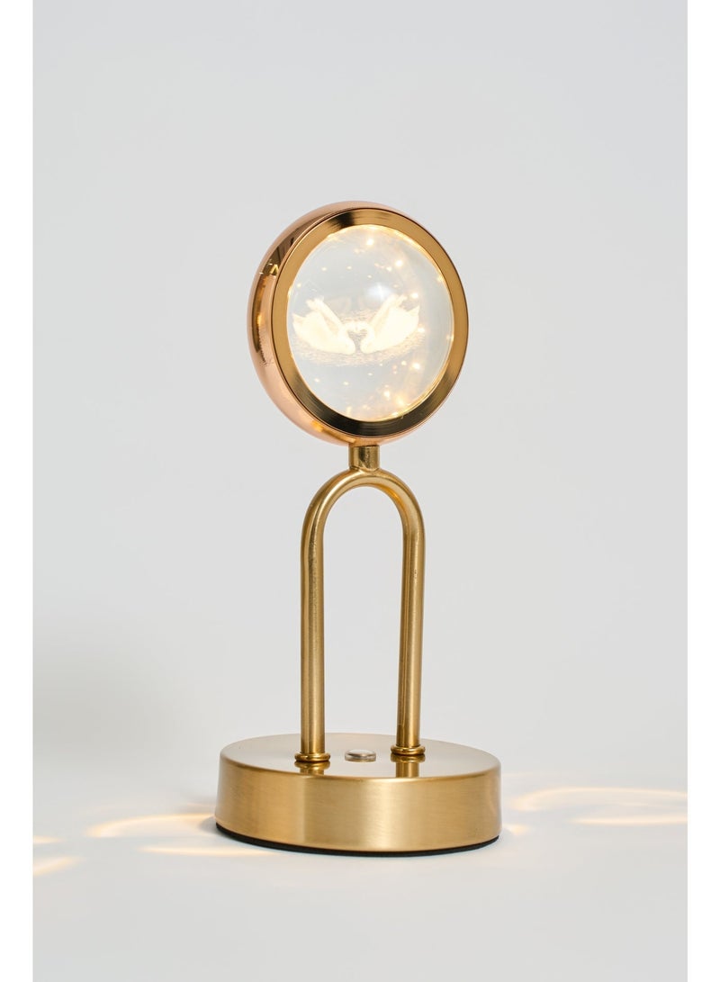 Luxury 3D Laser Engraved Crystal Swan Table Lamp - Elegant Gold Metal LED Night Light with Touch Control, Dimmable Ambient Lighting for Bedroom, Living Room, Anniversary & Wedding Gift Decoration - Image 5