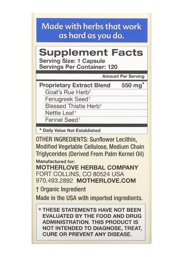 Motherlove More Milk Special Blend 120 Liquid Capsules  - Image 2