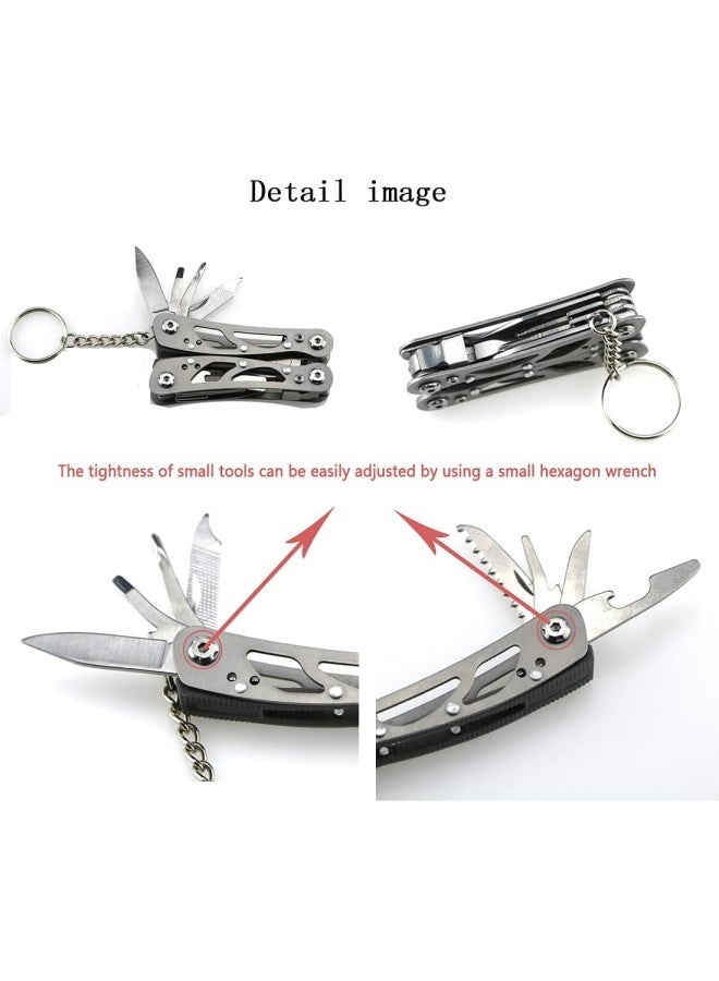 Small Multitool Pliers,Outdoor Pocket Multitools Mini Pliers,Best Gifts for Mens, Boys, Birthdays, Christmas, Friends, 15 In 1 Stainless Steel Accessible Tools(Grey) - Image 4