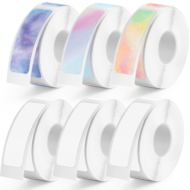 MIARALA 960 Pcs MIARALA Nebula/Galaxy Series D30 Label Tape 12mmÃ—40mm(0.47"x1.57"), D30 Label Maker Tape Self-Adhesive Label Tape for D30 Printer, 6 Rolls - Image 1