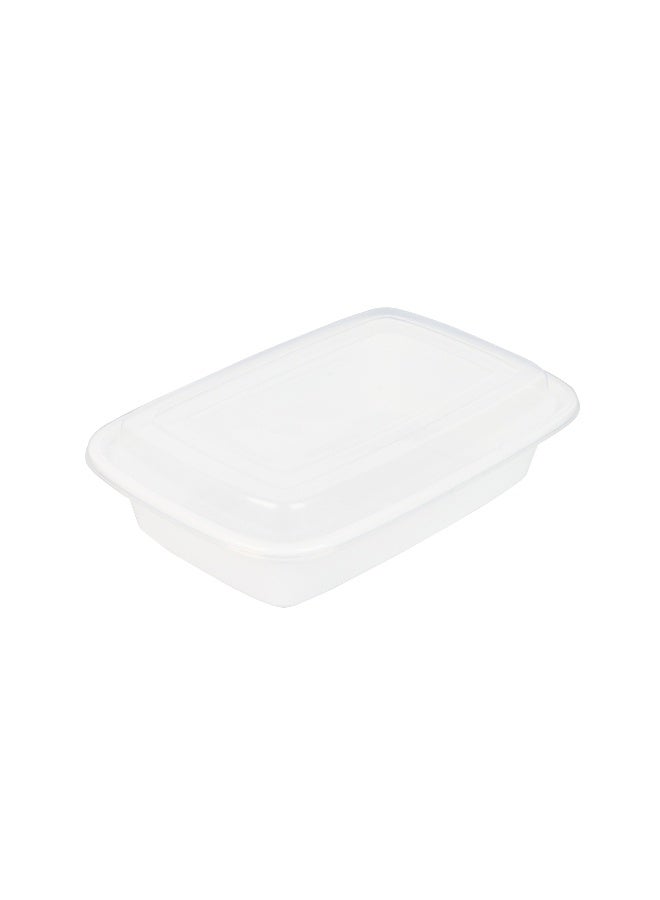 Restaurantware Asporto 24 Ounce Take Out Containers, 100 Food Containers With Lids - Microwavable, Disposable, White Plastic To Go Food Containers, No BPA, For Take Out And Delivery  - Image 1