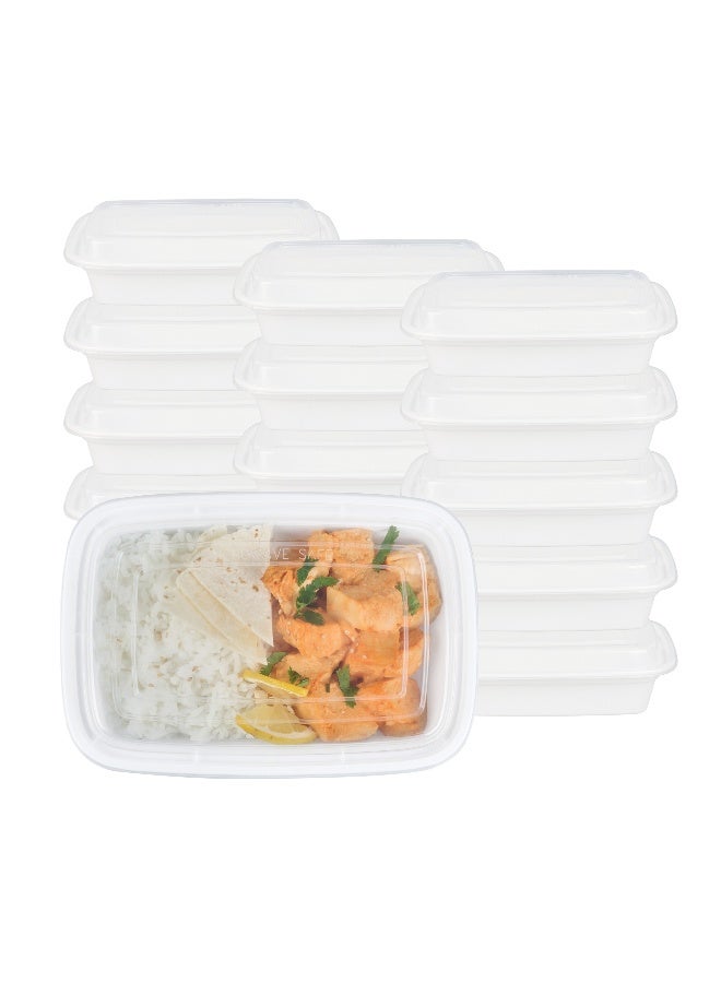 Restaurantware Asporto 24 Ounce Take Out Containers, 100 Food Containers With Lids - Microwavable, Disposable, White Plastic To Go Food Containers, No BPA, For Take Out And Delivery  - Image 2