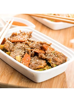 Restaurantware Restaurantware-Asporto 24 Ounce Take Out Containers, 100 Food Containers With Lids - Microwavable, Disposable, White Plastic To Go Food Containers, No BPA, For Take Out And Delivery  - Image 3