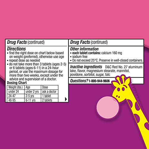 Pepto Bismol Pepto Kid's Chewable Tablets for Heartburn, Acid Indigestion, Sour Stomach, and Upset Stomach, Bubblegum Flavor, 72 Total (3 Packs of 24) - Image 2