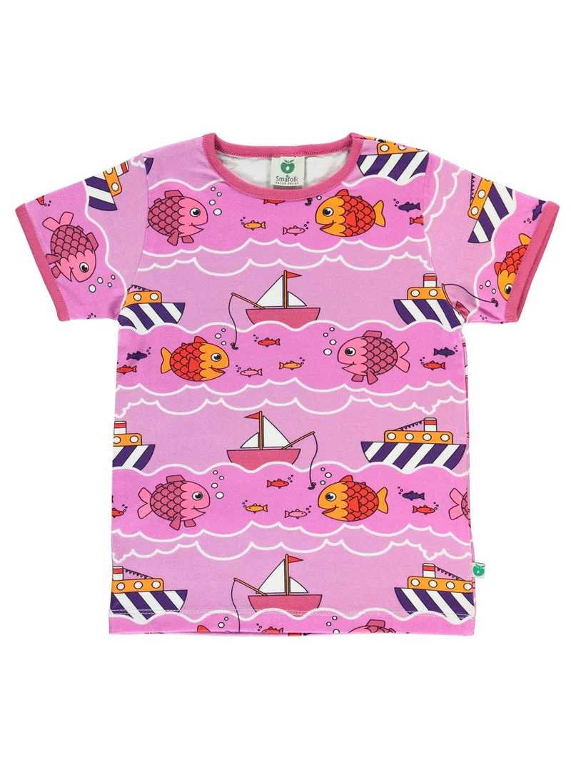 Småfolk T-shirt with boat and fish