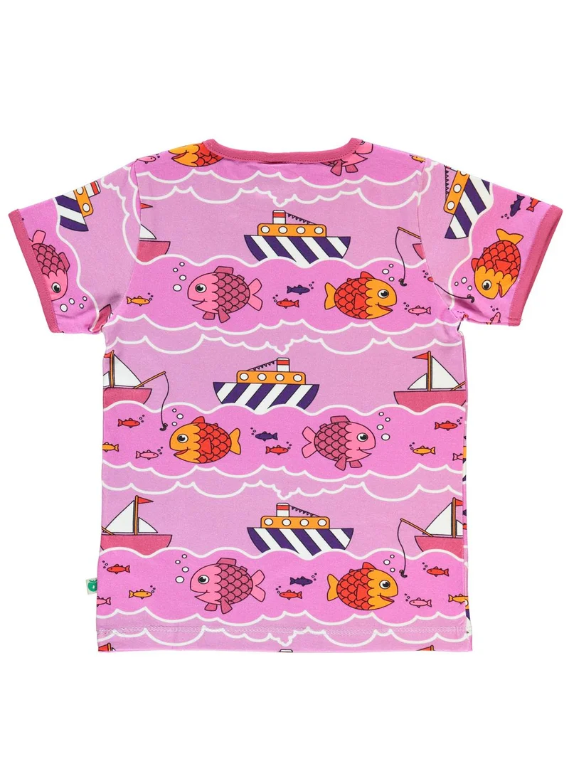 Småfolk T-shirt with boat and fish