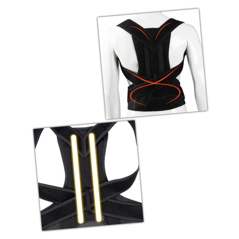 Hunchback Correction Belt Back Brace Posture Trainer Black Size L for Spinal Alignment - Image 3
