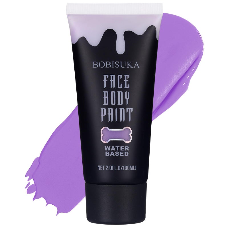 BOBISUKA Light Purple Face Body Paint, Water Based Face Painting for Art Theater Halloween Party Cosplay Clown SFX Makeup for Women Adults Teens, Non-Toxic Washable - Image 1