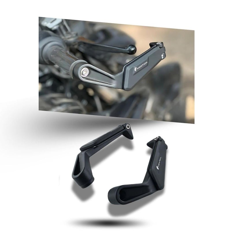 Phantom Premium Bike Handlebar End Rear View Mirrors | Universal Fit For Motorcycles & Scooters | 360° Adjustable | High-Visibility & Durable Design (Set Of 2) (Side View Mirror) - Image 1