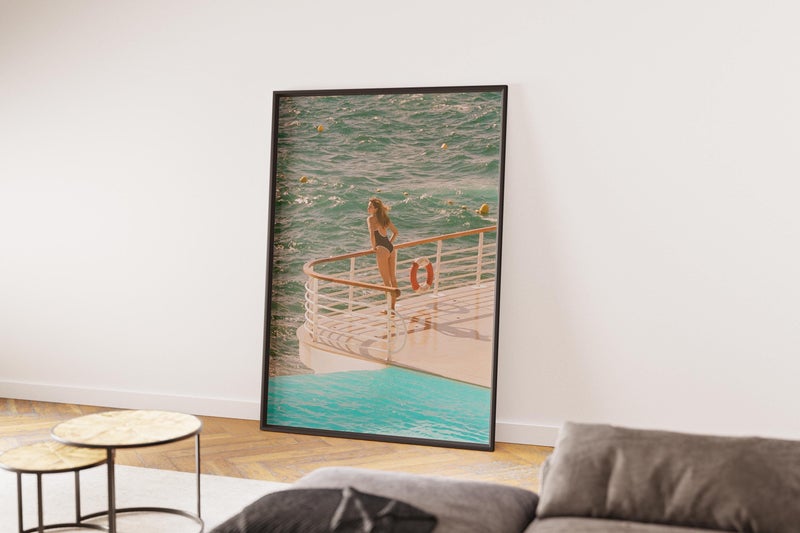 TNESSENTIAL French Riviera Pool Sea Print | Old Money Coastal Wall Art - Image 3