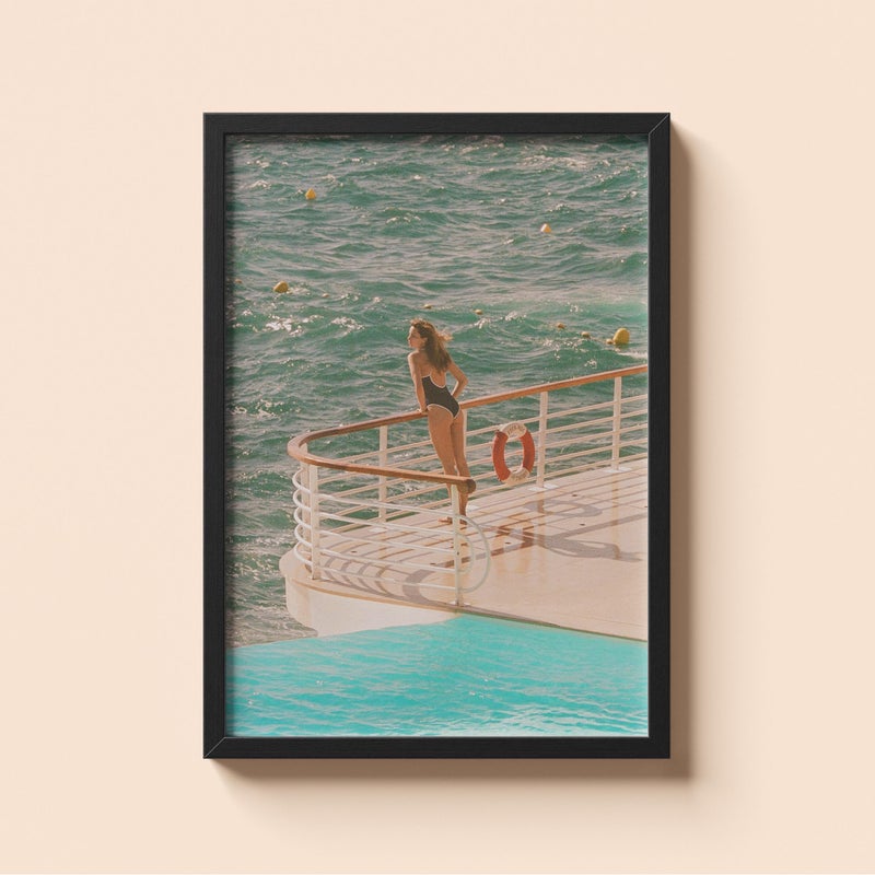 TNESSENTIAL French Riviera Pool Sea Print | Old Money Coastal Wall Art - Image 1