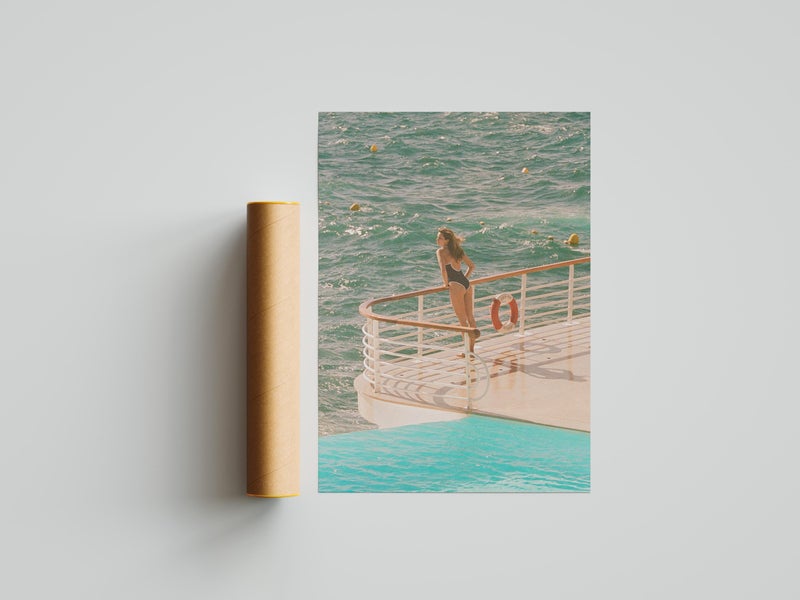 TNESSENTIAL French Riviera Pool Sea Print | Old Money Coastal Wall Art - Image 2