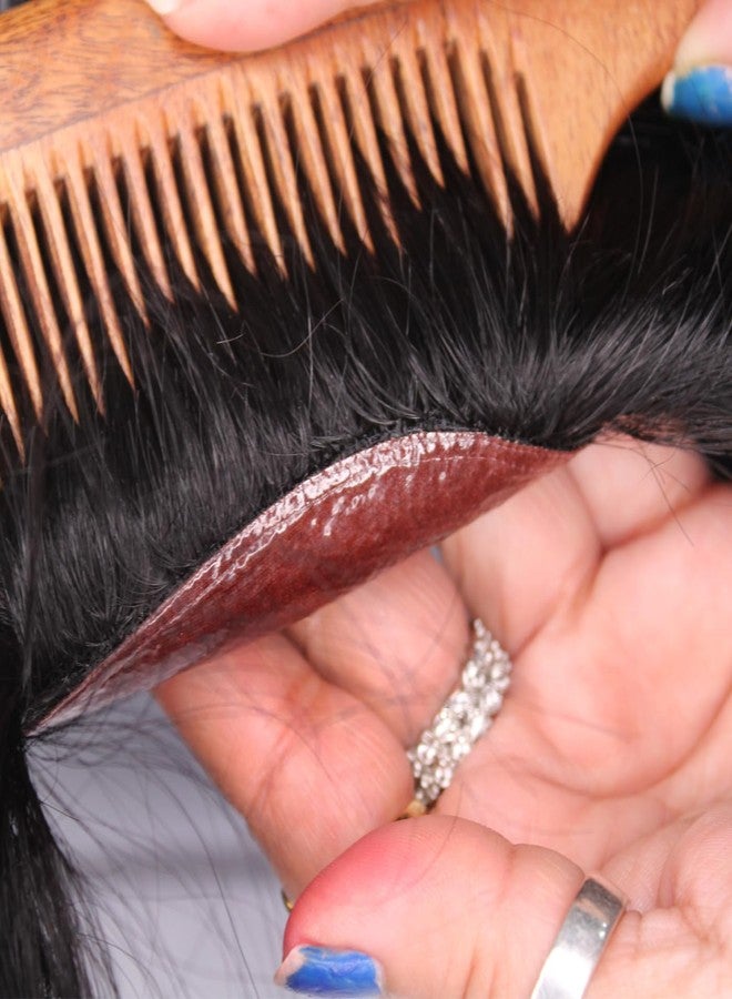 غلان شعر مستعار أحادي الخيوط من شعر بشري من GLAN، حل لتساقط الشعر، رقعة شعر/شعر مستعار سهل التركيب للمناطق الصلعاء للرجال والفتيان، عبوة من قطعة واحدة (بني داكن، 7 * 5) - Image 4