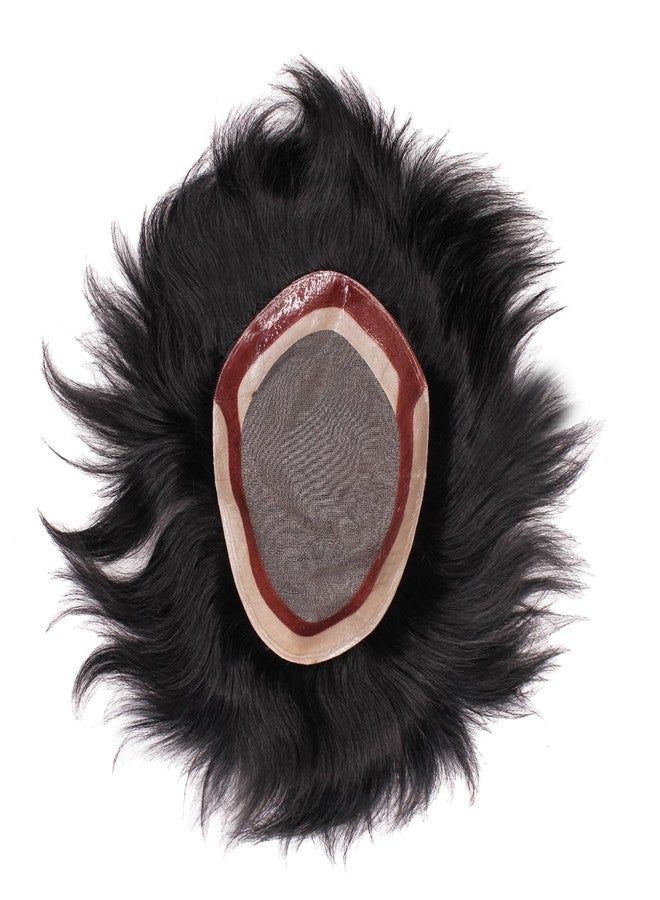 غلان شعر مستعار أحادي الخيوط من شعر بشري من GLAN، حل لتساقط الشعر، رقعة شعر/شعر مستعار سهل التركيب للمناطق الصلعاء للرجال والفتيان، عبوة من قطعة واحدة (بني داكن، 7 * 5) - Image 5