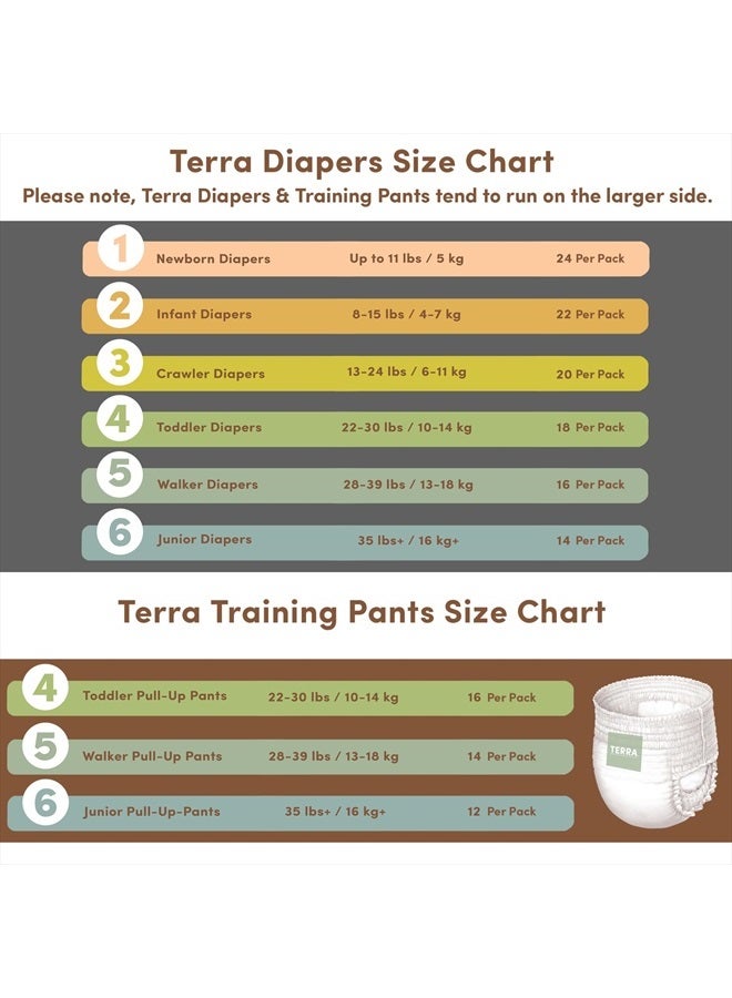 Terra حفاظات حديثي الولادة مقاس 1: 85% حفاظات نباتية، فائقة النعومة وخالية من المواد الكيميائية للبشرة الحساسة، امتصاص فائق للحفاظات النهارية أو الليلية، مصممة لحديثي الولادة حتى 11 رطل، 24 قطعة - Image 5
