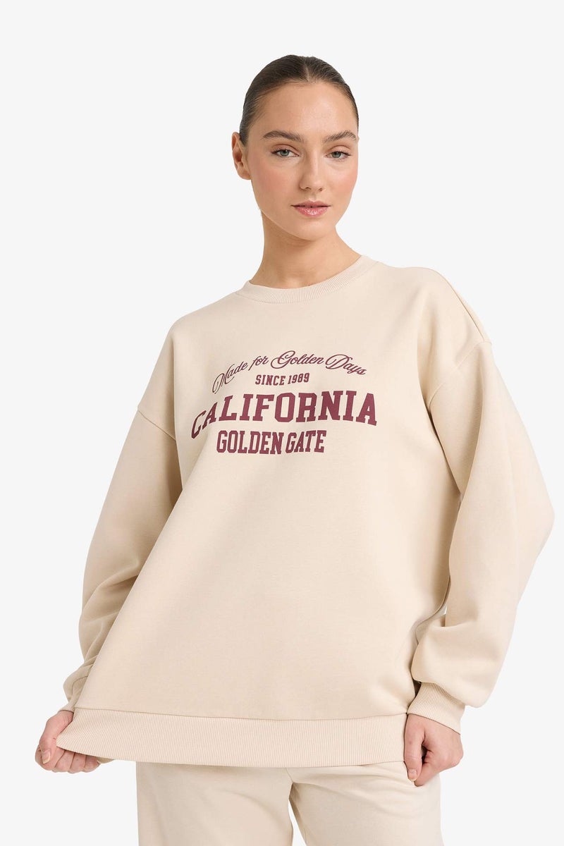 DeFacto Oversize Fit Printed Long Sleeve Sweatshirt - Image 3