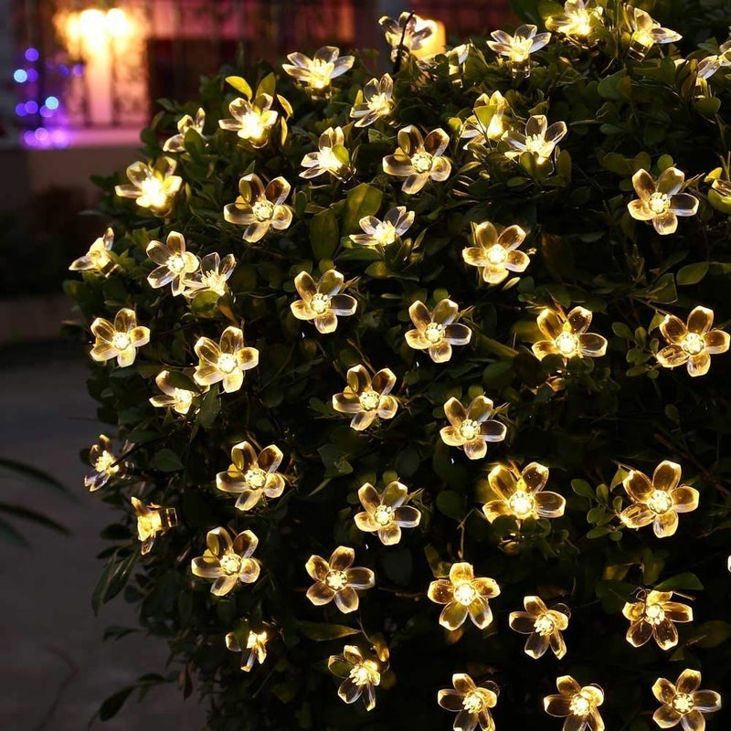 Lexton Lexton 16 Led Blossom Flower Fairy String Lights Plug Sourced for Indoor Outdoor DecorationsWarm White Pack of 1 LexFlower16Led Standard  - Image 3