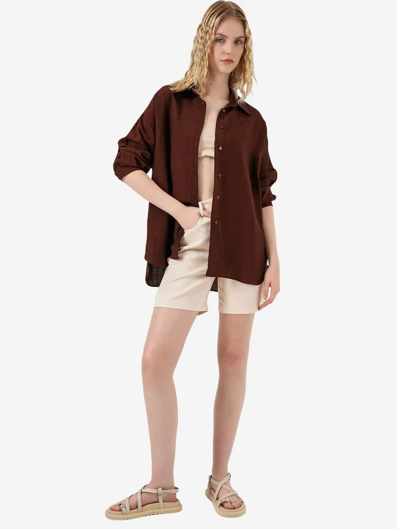بيغ دارت BDART Oversized Long-Sleeve Button-Up Shirt