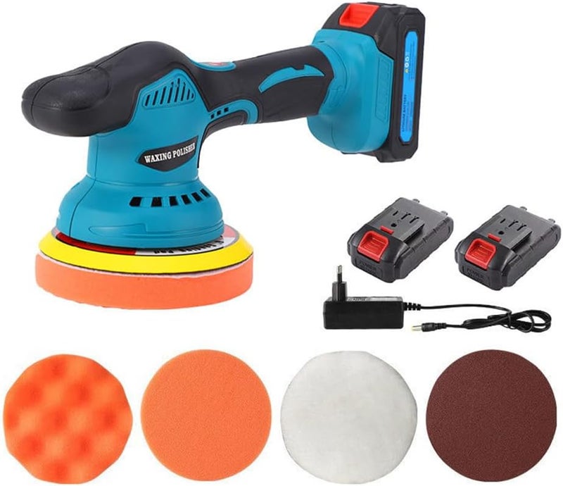 Eacam Cordless Car Buffer Polisher, Car Buffers And Polishers Kit, 8 Variable Speed Car Polishing Kit, 2 * 21V Batteries Cordless Polisher For Car Detailing/Polishing/Waxing/Scratch Removing - Image 1