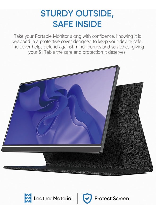 Portable Monitor, 15.6'' 1080P FHD Laptop Monitor USB C HDMI Computer Display HDR Eye Care External Screen w/Smart Cover for Mac Phone Xbox Switch PS5-S1 Table