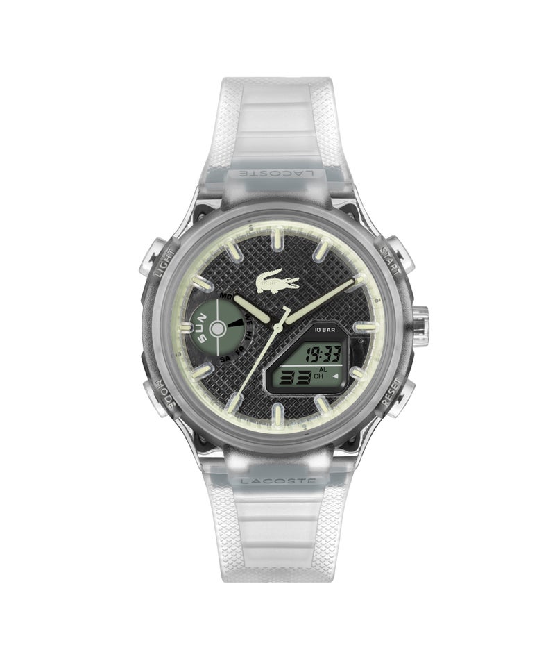 LACOSTE Round Analog-Digital Men'S Stainless Steel And Transparent Tr90 Case  Watch - Image 3