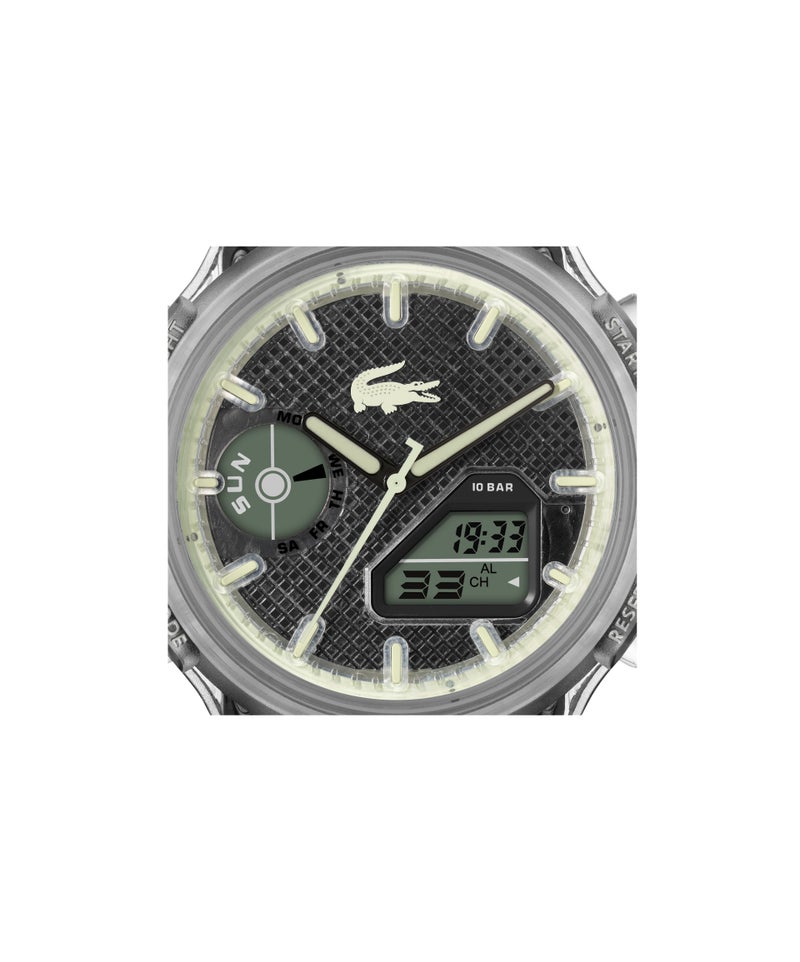 LACOSTE Round Analog-Digital Men'S Stainless Steel And Transparent Tr90 Case  Watch - Image 4