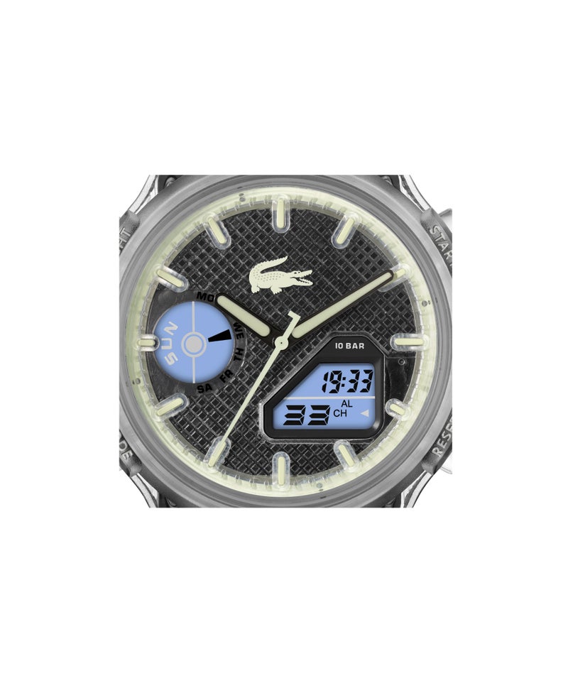 LACOSTE Round Analog-Digital Men'S Stainless Steel And Transparent Tr90 Case  Watch - Image 5