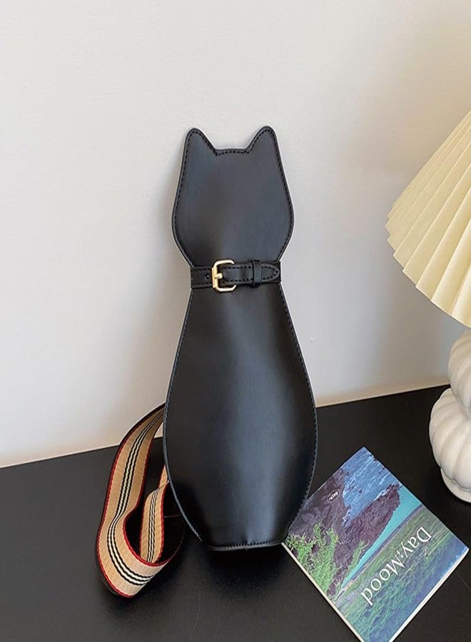 Ximimark 1 pcs Cute Cat Shaped Crossbody Bag, Creative Wide Strap Chest Bag, Cartoon Novelty Purse For Sports Travel - Image 4