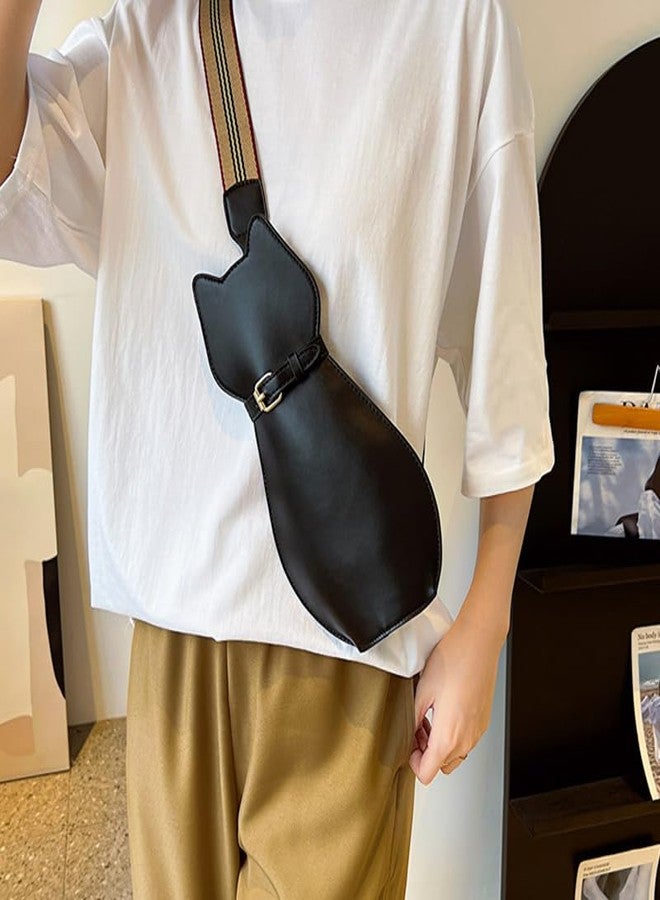 Ximimark 1 pcs Cute Cat Shaped Crossbody Bag, Creative Wide Strap Chest Bag, Cartoon Novelty Purse For Sports Travel - Image 3