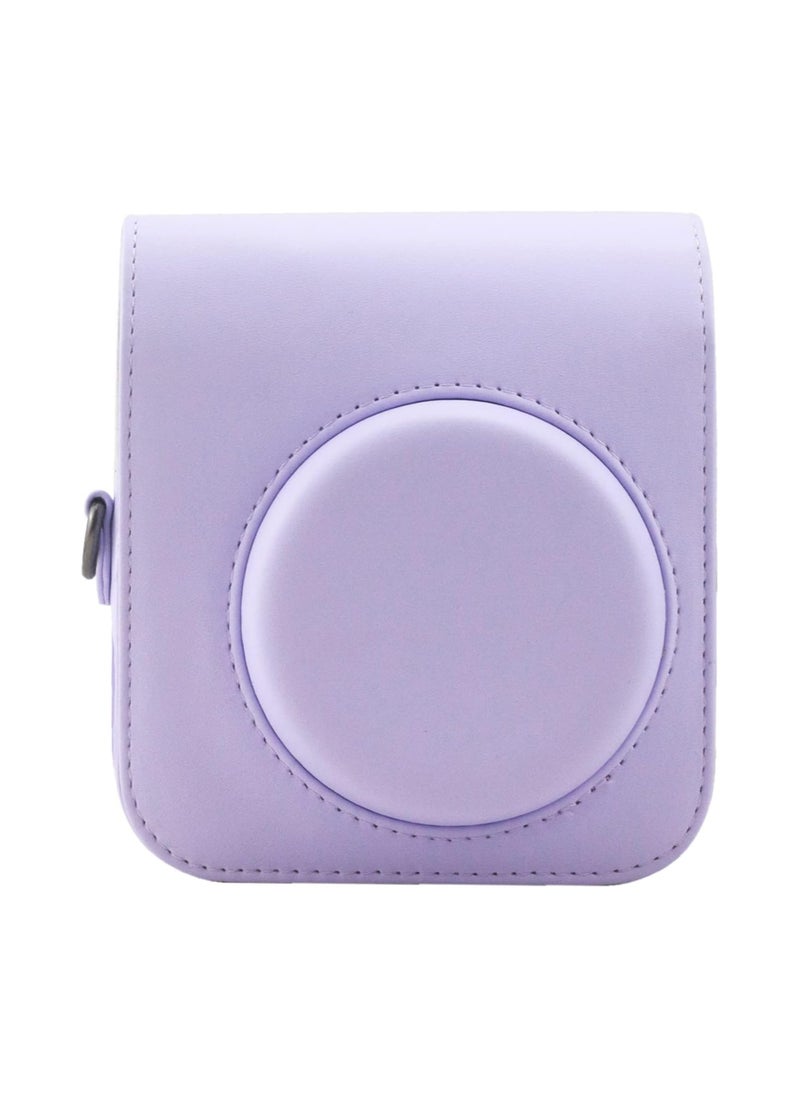 VKL Protective Case Compatible with Instax Mini 12 Instant Camera/PU Leather Portable Travel Storage Cover Bag for Polaroid Mini 12 w/Photos Pocket & Adjustable Shoulder Strap (Purple)  - Image 1