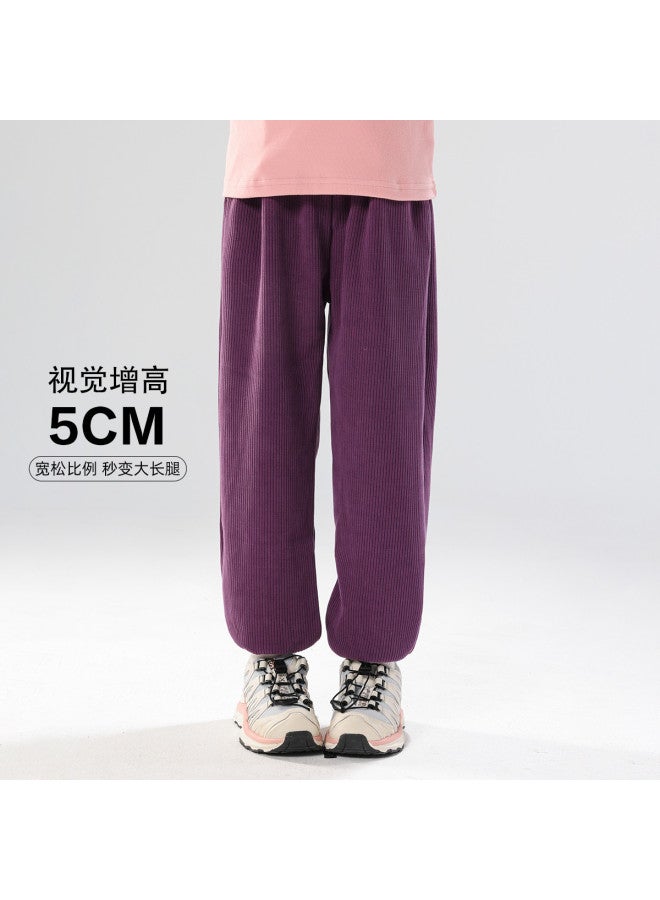 Zuoxi girls' Pants - Kids' Corduroy Textured Casual Joggers, Girls' Trousers, Children's Clothing - Image 4