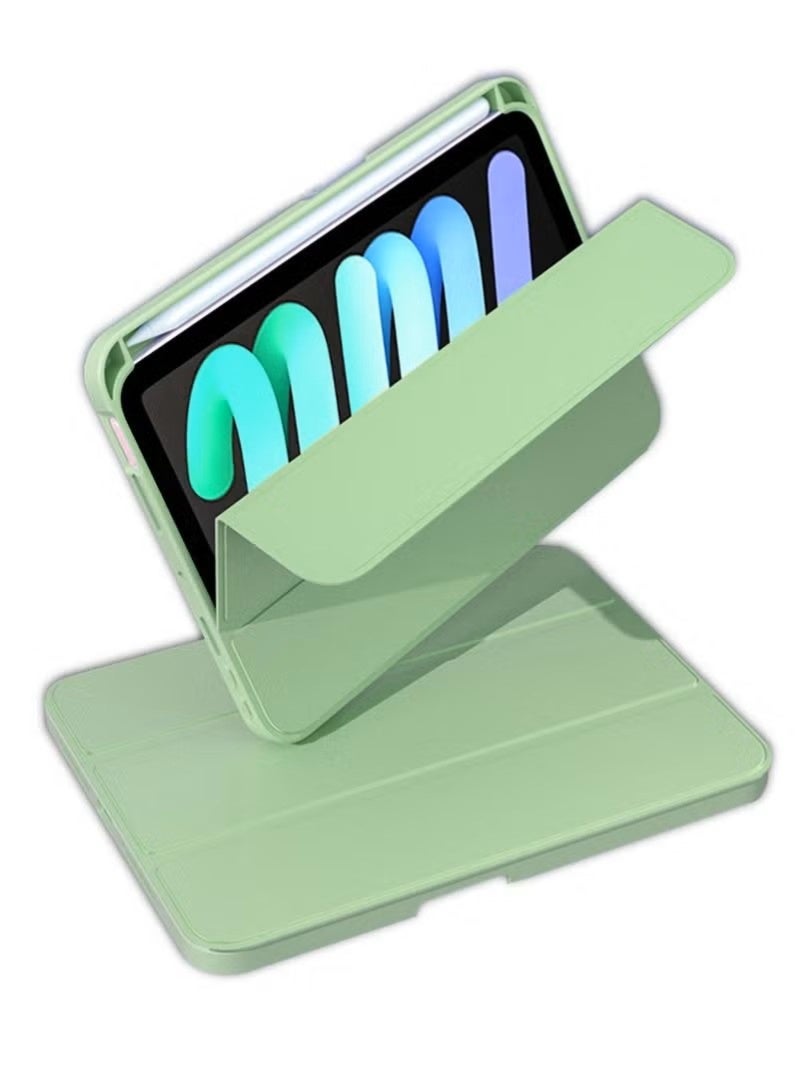 Cat - Cot iPad Mini 1st Gen Cover with Pencil Holder, Silicone Smart Folding Case Compatible with Apple iPad Mini 1 (7.9 Inch) - Light Green - Image 4