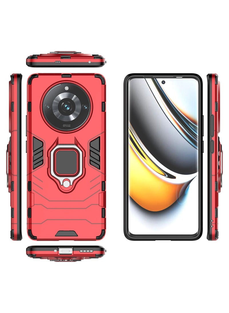 TEAM LUXURY غطاء حماية واقي لجهاز Realme 11 Pro Plus 5G/Realme 11 Pro مع حماية مضادة للصدمات من الدرجة العسكرية وحامل هاتف مغناطيسي مع قاعدة قابلة للطي - Image 2