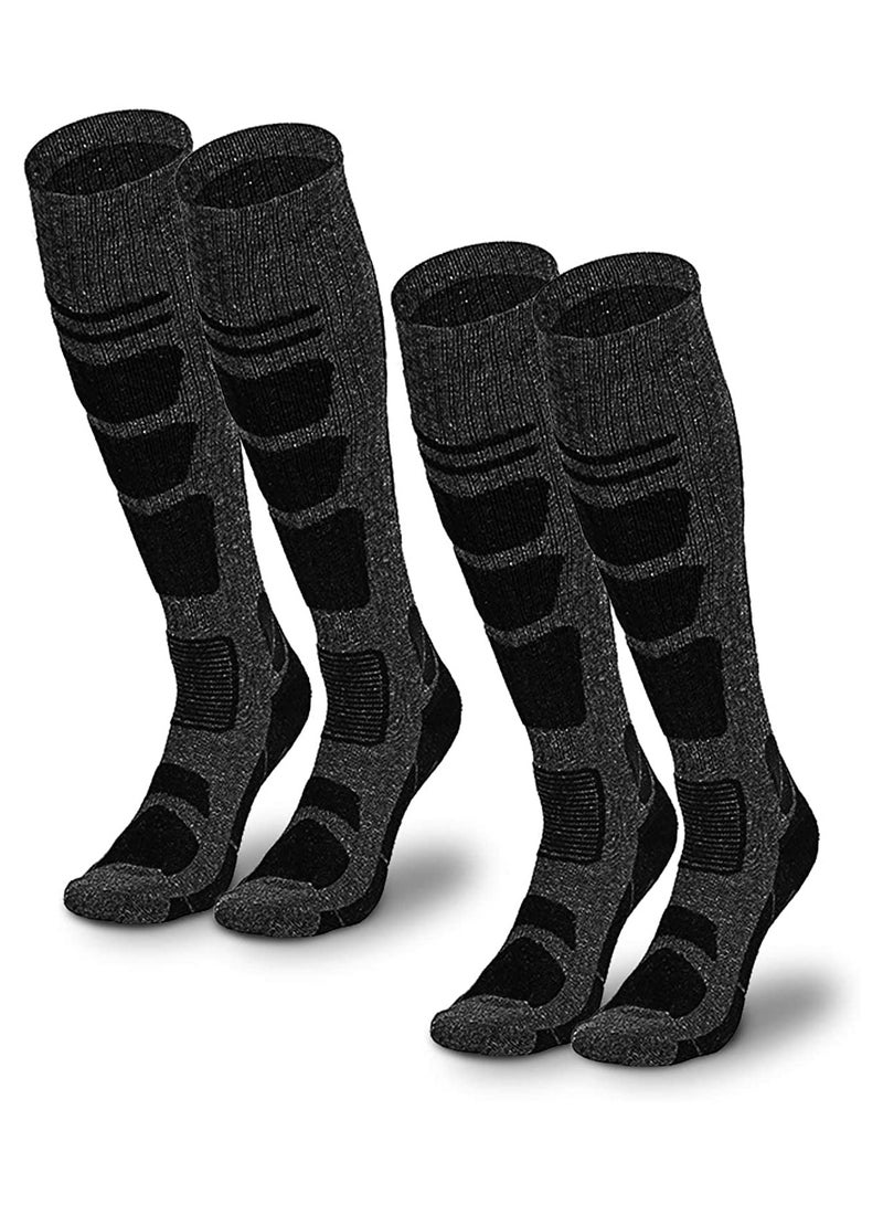 CMGTYYD 2 Pcs Ski Socks Mens and Women, Warm Merino Wool Ski Socks for Skiing Snowboarding, Non-Slip, Knee-high Wool Ski Socks - Image 1
