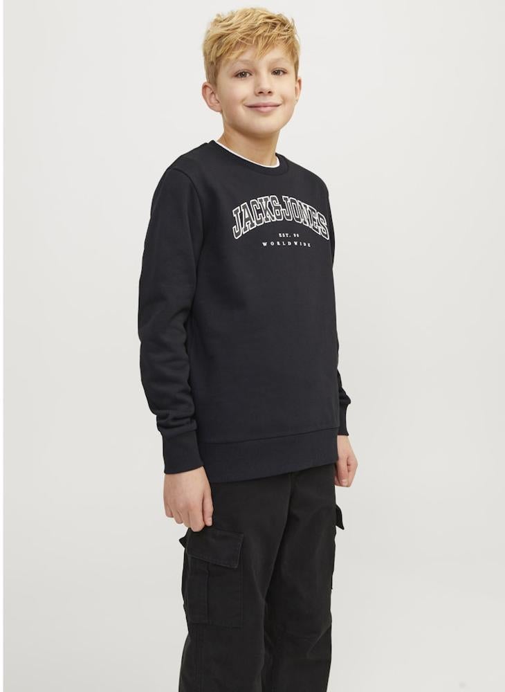 Jack & Jones Junior Youth Logo Pullover Sweatshirts - Image 1