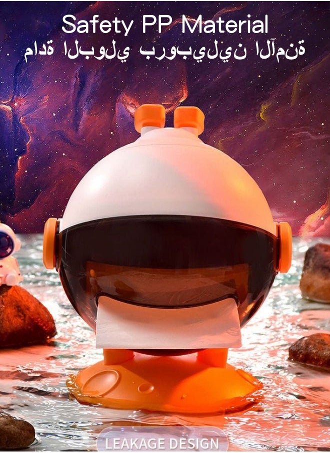 SHABILI - PP Material Astronaut Shape Tissue Box Holder， Waterproof Facial Wipes Storage Box Fashion Napkin Dispenser Container for Desk Home Toilet Bathroom Restaurant Car Office 1 Pack - Image 1