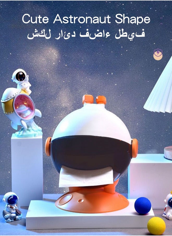 SHABILI - PP Material Astronaut Shape Tissue Box Holder， Waterproof Facial Wipes Storage Box Fashion Napkin Dispenser Container for Desk Home Toilet Bathroom Restaurant Car Office 1 Pack - Image 1
