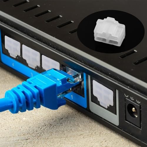 Antrader 24 Pcs Silicone Ethernet Hub Port RJ-45 Anti Dust Cover Cap Protector Plug,White - Image 5
