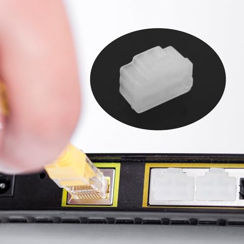Antrader 24 Pcs Silicone Ethernet Hub Port RJ-45 Anti Dust Cover Cap Protector Plug,White - Image 3
