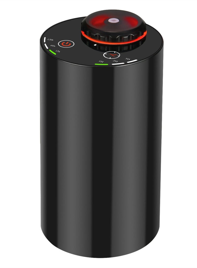 Y&D Waterless Essential Oil Diffuser for Home Battery Operated Cordless Scent Diffuser with Timing & 3 Mist Levels car Diffuser，Black Aluminum Alloy - Image 1