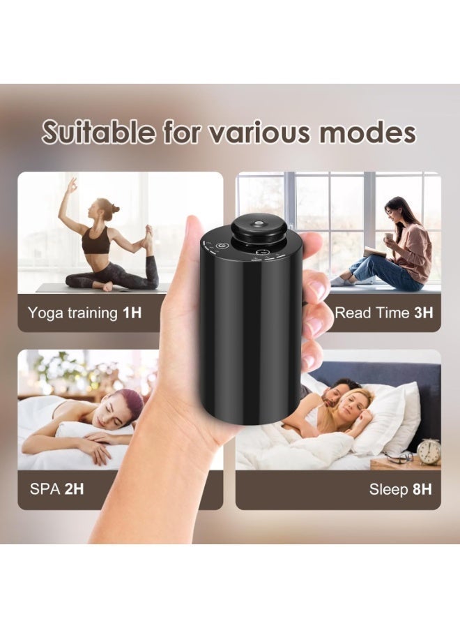 Y&D Waterless Essential Oil Diffuser for Home Battery Operated Cordless Scent Diffuser with Timing & 3 Mist Levels car Diffuser，Black Aluminum Alloy - Image 5