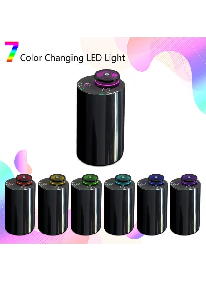 Y&D Waterless Essential Oil Diffuser for Home Battery Operated Cordless Scent Diffuser with Timing & 3 Mist Levels car Diffuser，Black Aluminum Alloy - Image 2