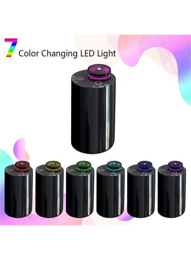 واي آند دي موزع زيت عطري بدون ماء للمنزل موزع عطري لاسلكي يعمل بالبطارية مع توقيت و 3 مستويات رذاذ موزع للسيارة ، سبائك الألومنيوم الأسود - Image 1