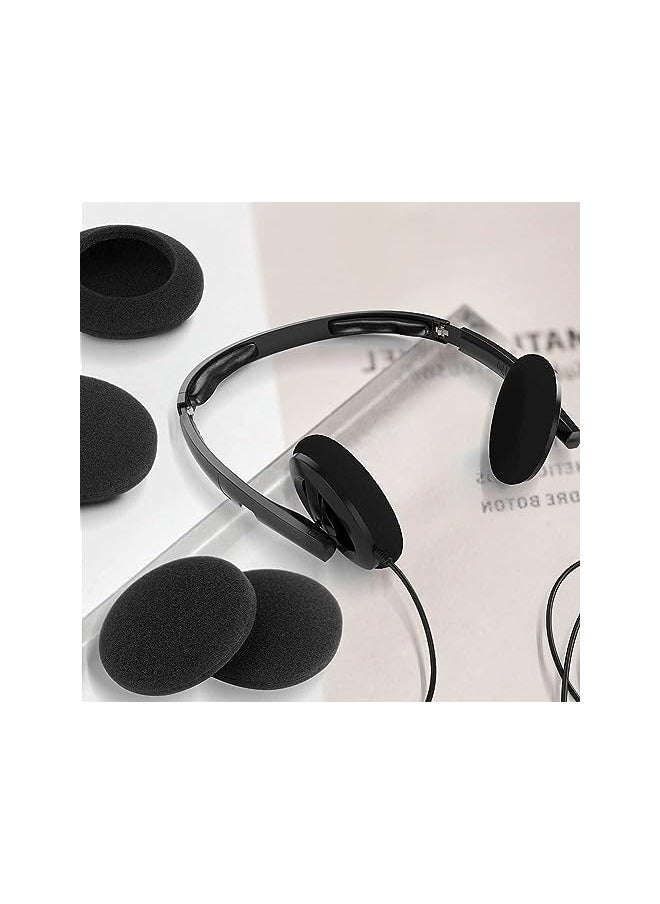 Zaboon - Foam Ear Pad Replacement Cushions Headphone Earphone Headset Disposable Sponge Covers 10 Pairs 60Mm 2.4 Replacement Foam Ear Pud Earpads Sponge Cushion Covers Headset Black Black - Image 1