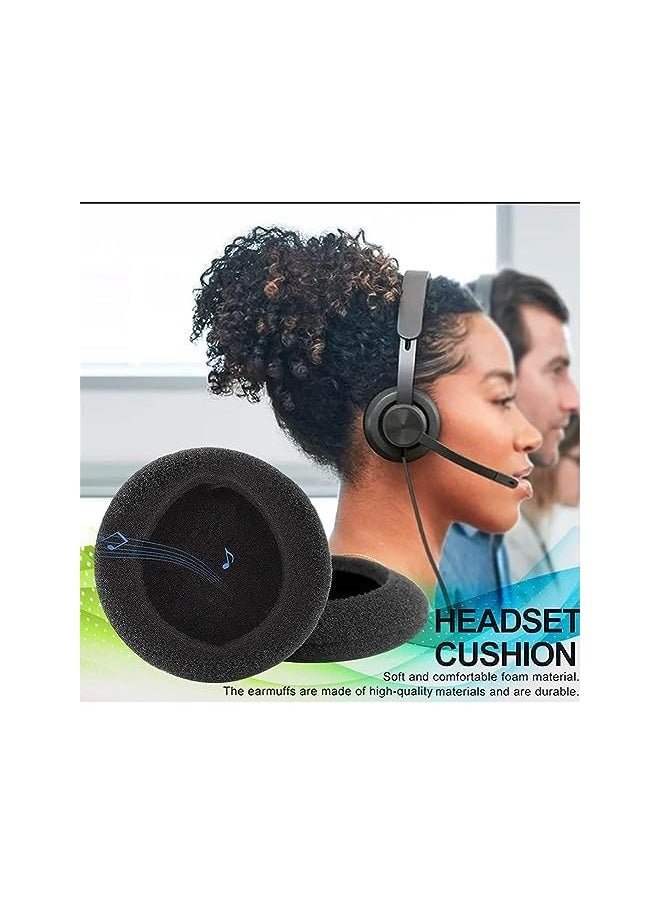 Zaboon - Foam Ear Pad Replacement Cushions Headphone Earphone Headset Disposable Sponge Covers 10 Pairs 60Mm 2.4 Replacement Foam Ear Pud Earpads Sponge Cushion Covers Headset Black Black - Image 1