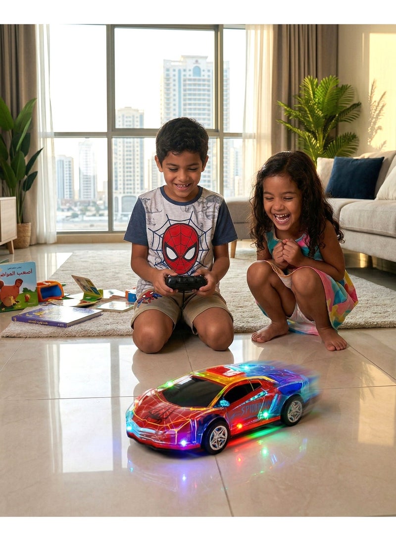 REZZOSS Amazing Spider-Man 2.4GHz Remote Control Super Car for Kids – High-Speed RC Car with Dazzling LED Lights & Semi-Translucent Body – Durable Spider-Man Toy Car for Boys & Girls – Perfect Birthday, Eid & Christmas Gift Classroom Prize - Image 4