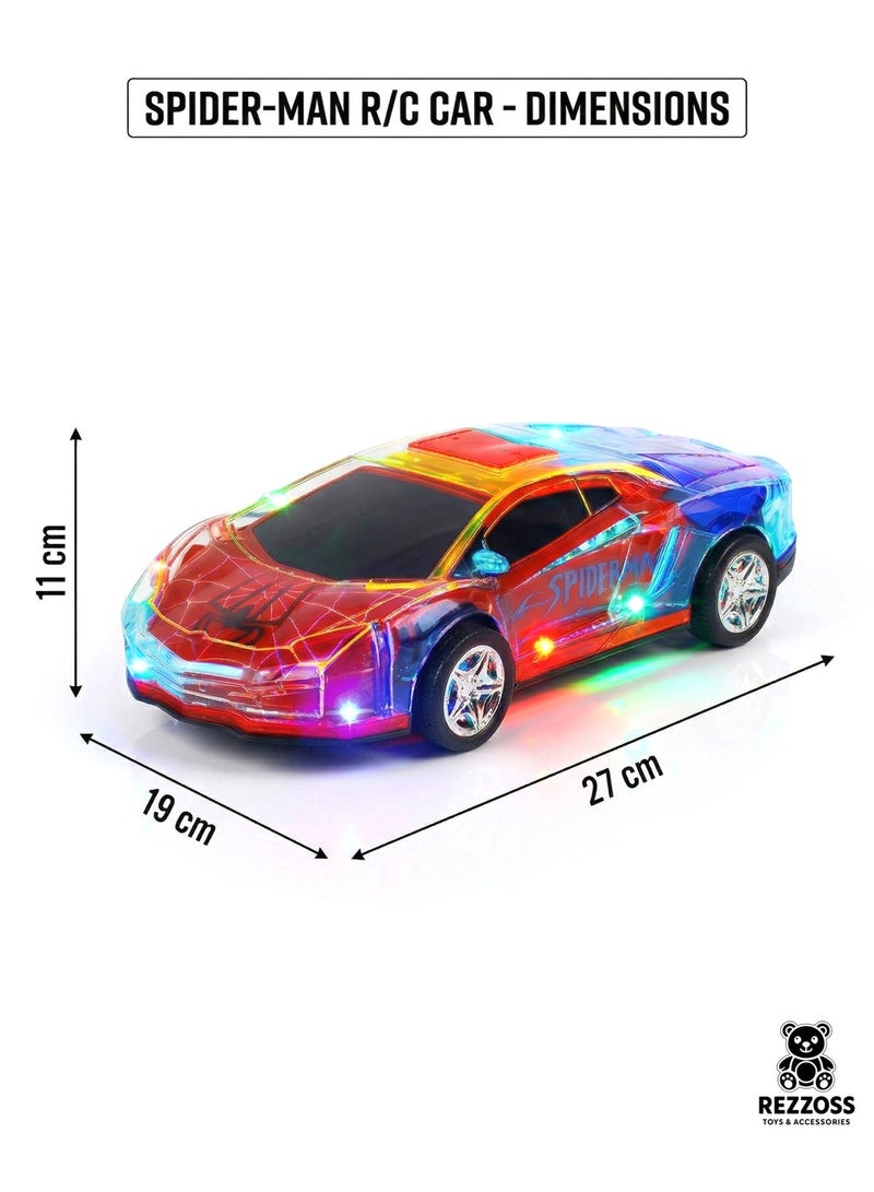 REZZOSS Amazing Spider-Man 2.4GHz Remote Control Super Car for Kids – High-Speed RC Car with Dazzling LED Lights & Semi-Translucent Body – Durable Spider-Man Toy Car for Boys & Girls – Perfect Birthday, Eid & Christmas Gift Classroom Prize - Image 3
