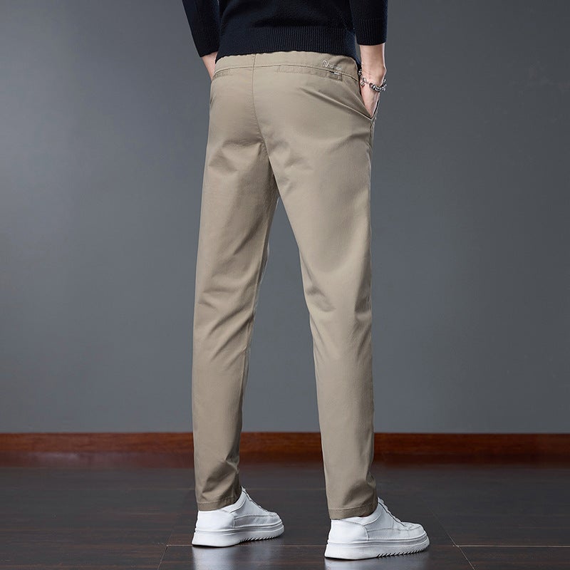 Men'S High-End Khaki Casual Pants 2024 New Slim-Fit Small Feet All-Match Washed Long Pants For Men - Image 5