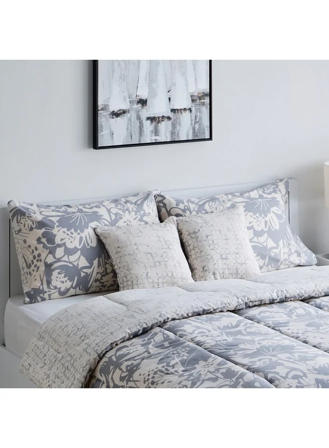 Home Box Aurora Heya 5-Piece Printed Cotton Queen Comforter Set 240 x 200 cm