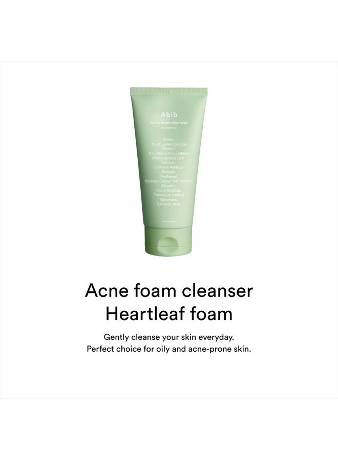 abib منظف رغوي لعلاج حب الشباب من Heartleaf Foam 5.07 أونصة سائلة / 150 مل منظف يومي مرطب للوجه حمضي خفيف، بانثينول B5 مهدئ للبشرة المتهيجة والعناية ببثور حب الشباب - Image 2